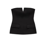 Strapless Bustier Top – Sculpted Fit with V-Cut Neckline