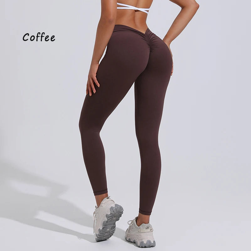 Women’s Scrunch Butt Seamless Leggings – High Waist V-Cut Yoga Pants