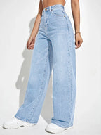 High Rise Wide-Leg Jeans – Classic Relaxed Denim with Retro Vibes“
