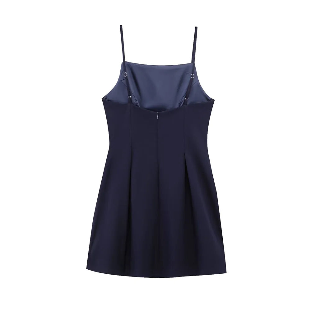 Elegant Square Neck Sleeveless Mini Dress – Elegant Backless Style