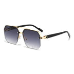 Oversized Retro Square Sunglasses – Double Bridge UV400 Gradient Shades