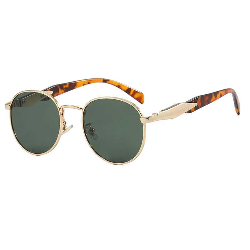 Retro Circular UV400 Sunglasses for Women & Men – Alloy Frame Fashion Shades