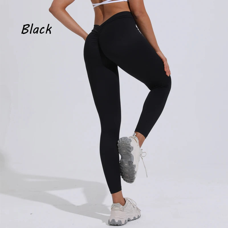 Women’s Scrunch Butt Seamless Leggings – High Waist V-Cut Yoga Pants