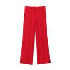 Women's Vintage Two-Piece Suit Set – Sleeveless Vest & Split Straight-Leg Pants | Spring Summer Office Outfit