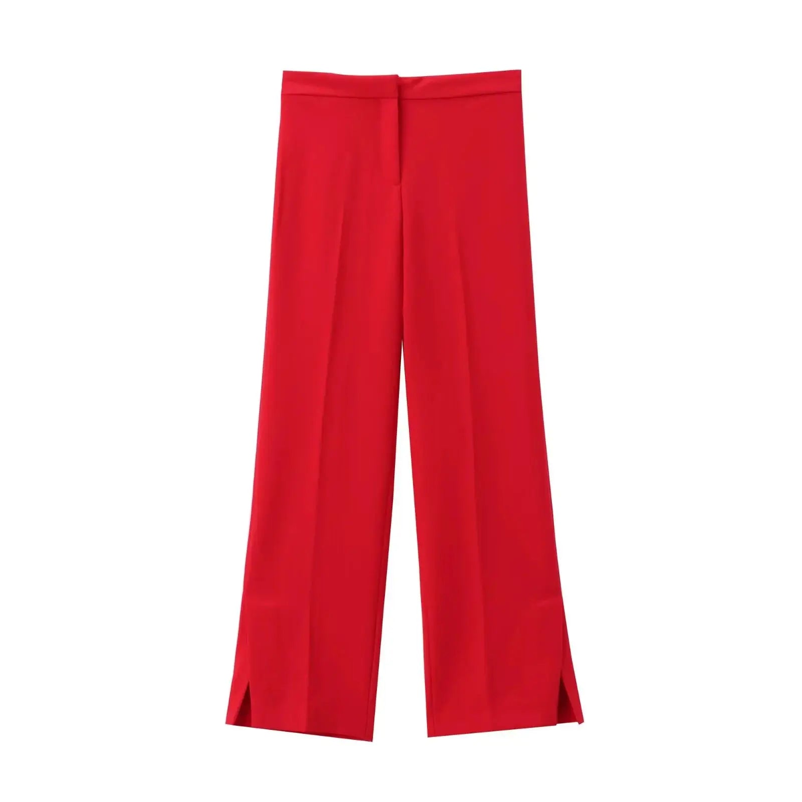 Women's Vintage Two-Piece Suit Set – Sleeveless Vest & Split Straight-Leg Pants | Spring Summer Office Outfit