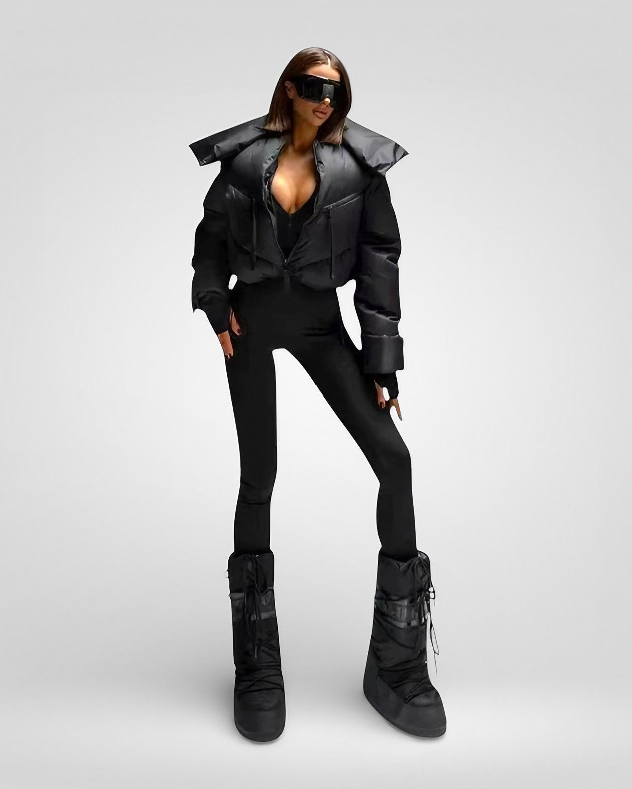 Stand Collar Cotton-Filled Zipper Jacket