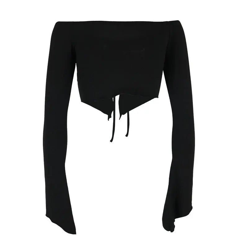 Siren Off-Shoulder Ruched Long Sleeve Top