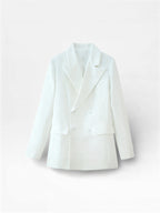 Double-Breasted Blazer & Sheer Skirt Set