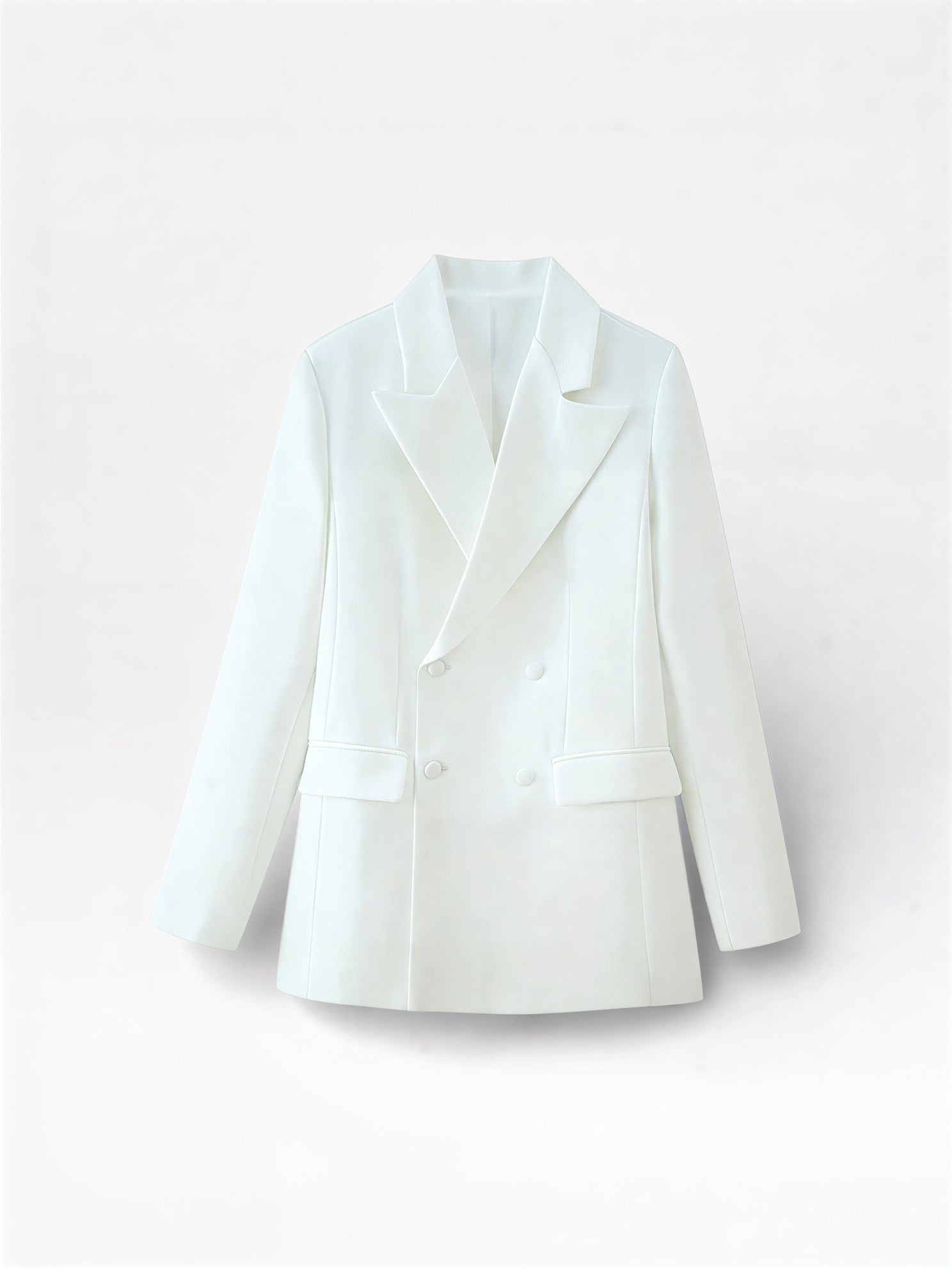 Double-Breasted Blazer & Sheer Skirt Set