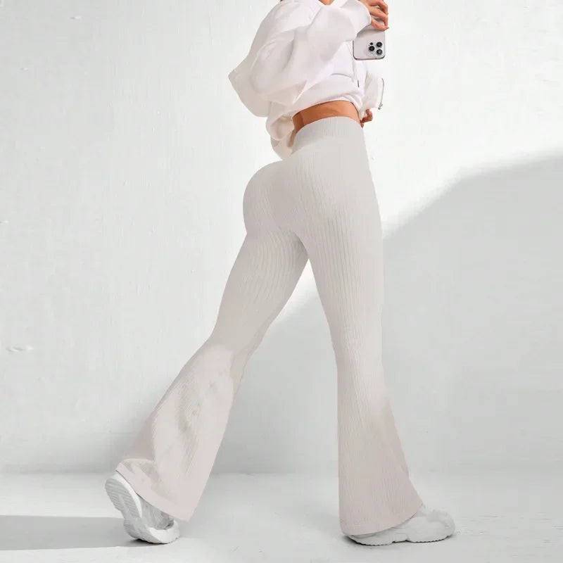 Ribbed SculptFit Lounge Pants – High Waist & Curve Contour