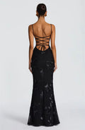 Spaghetti Strap Print Maxi Dress – Sexy Backless Bodycon Club Gown for Women
