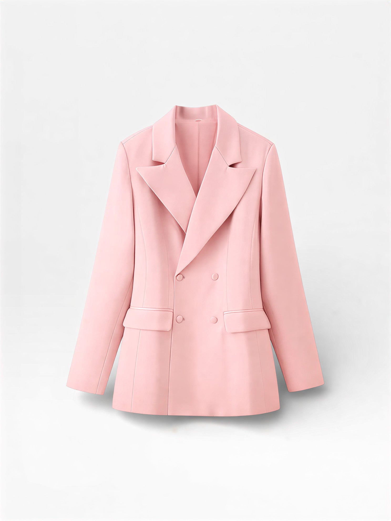 Double-Breasted Blazer & Sheer Skirt Set