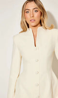 Half High Collar Long Sleeve Mini Blazer Dress - Sexy Slim Fit Bodycon Outfit
