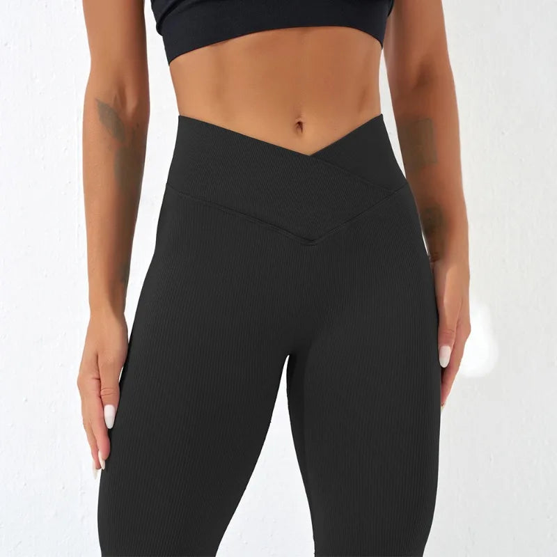 Seamless High-Waist Booty Lift Knit Leggings – Ankle-Length Sportswear