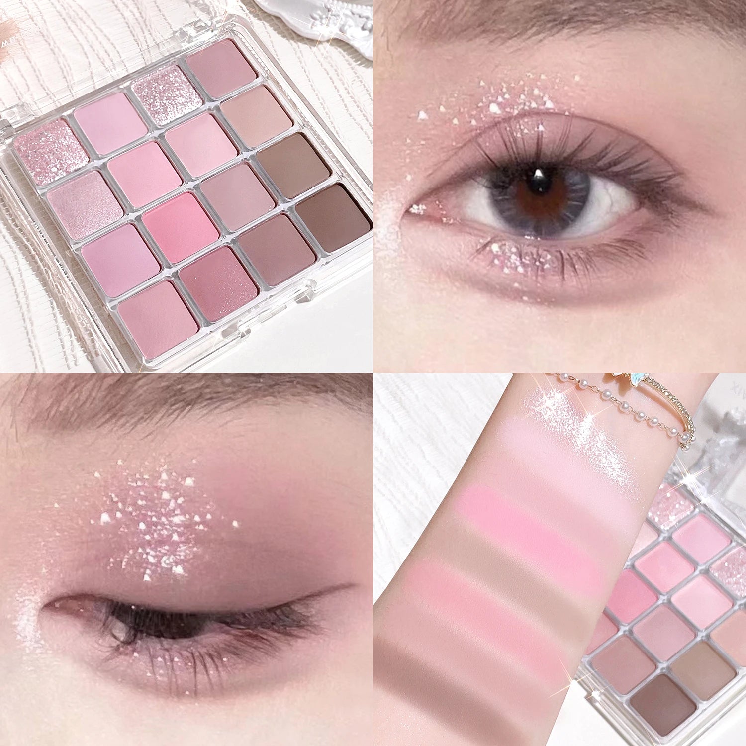 16-Color Sunset Eyeshadow Palette – Matte & Shimmer Earth Tones, Waterproof Korean Eye Makeup