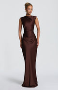 Avielle Maxi Dress - Plum Brown