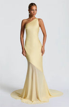 One-Shoulder Backless Maxi Dress – Elegant Bodycon Evening Gown