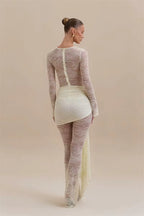 Lace See-Through Ruched Jumpsuit