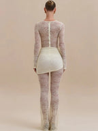 Lace See-Through Ruched Jumpsuit