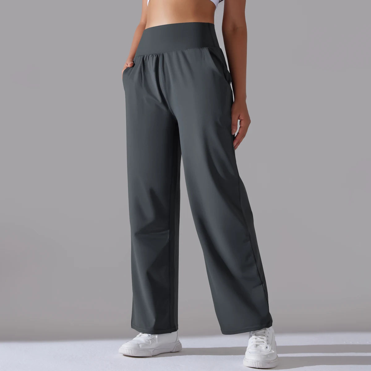 FlexDrift High-Waist Lounge Pants – Buttery Soft Wide-Leg Fit in Cocoa