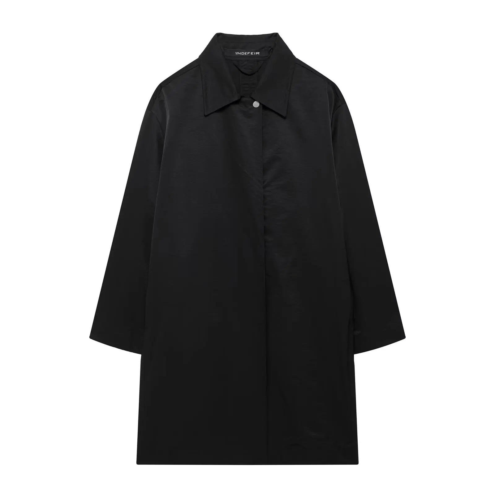 Minimalist Black Windbreaker – Long Waterproof Street Style