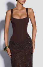 Yeona Maxi Dress - Plum Brown