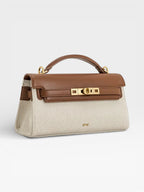 Crocodile-Embossed Leather Square Handbag