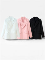 Double-Breasted Blazer & Sheer Skirt Set