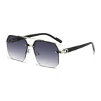 Oversized Retro Square Sunglasses – Double Bridge UV400 Gradient Shades