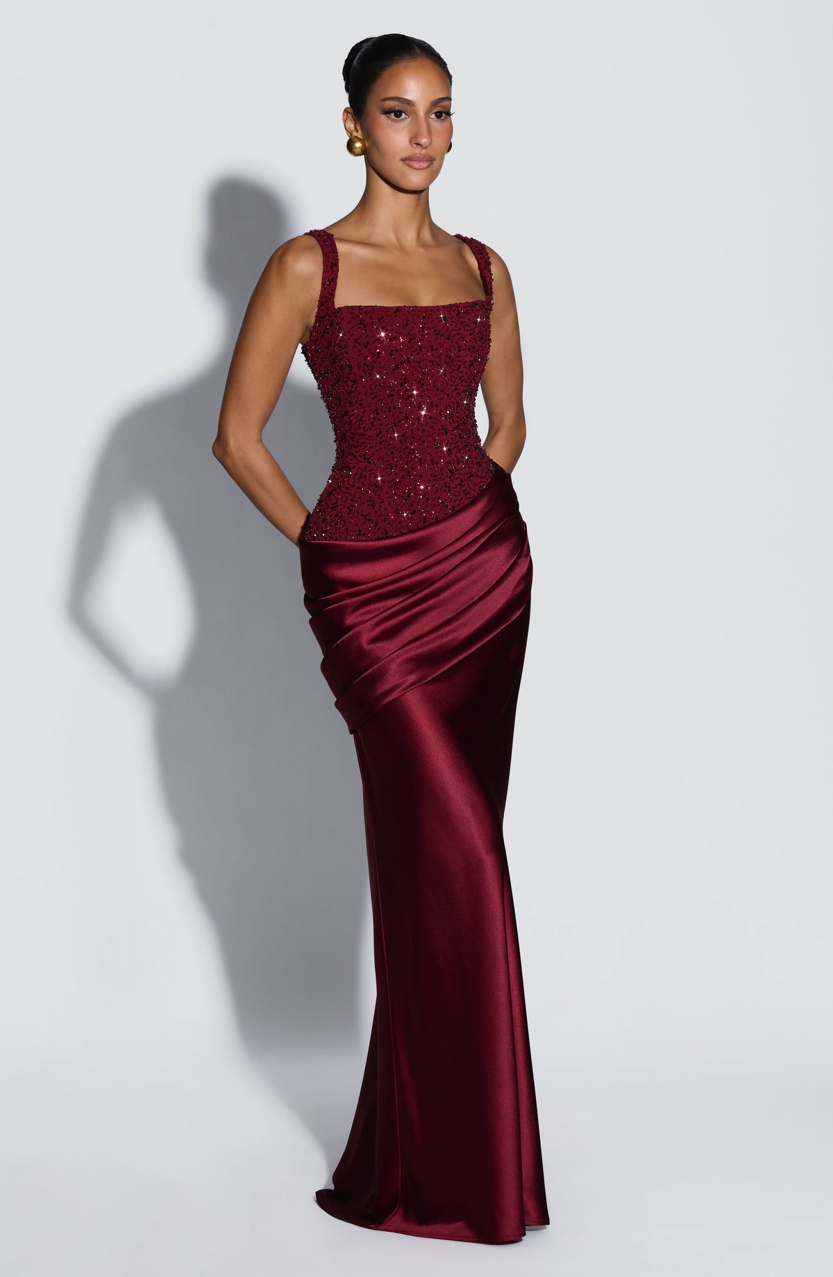 Alexandria Maxi Dress - Burgundy