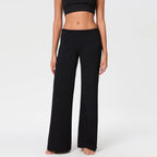 High-Waist FlowFold Flare Pants – Comfy & Stylish Stretch Loungewear