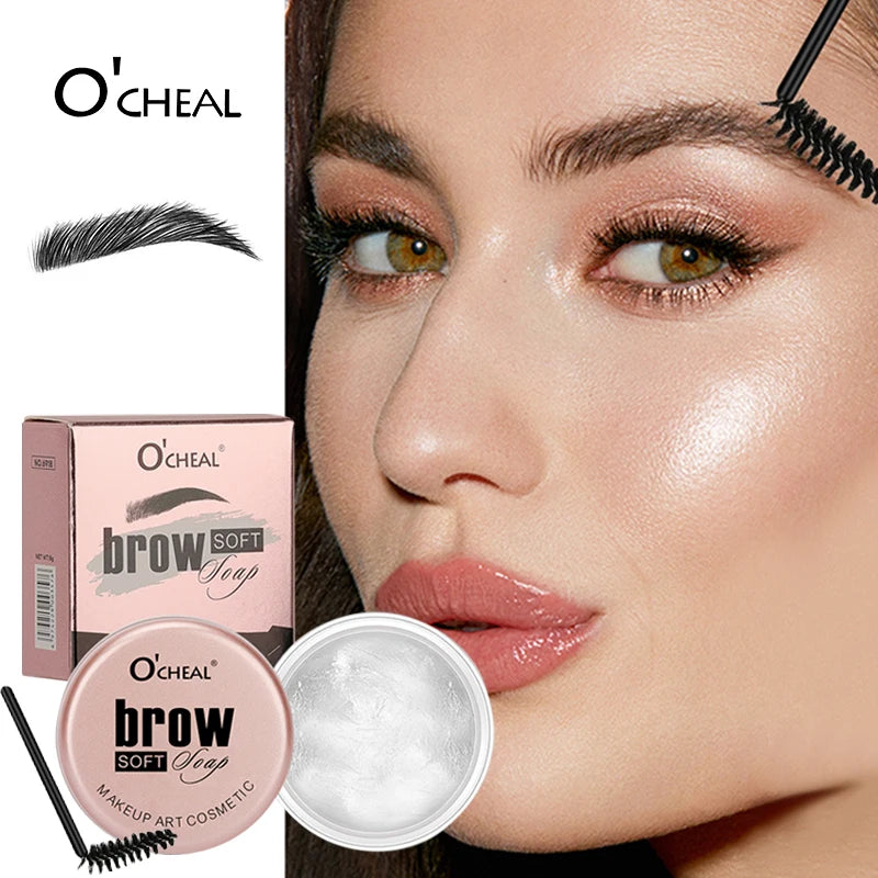 Stylingový gel na obočí 3D Feathery Wild Brow Wax, voděodolný, dlouhotrvající, snadno se nanáší, tvarující obočí, líčení, tvarující mýdlo, kosmetika