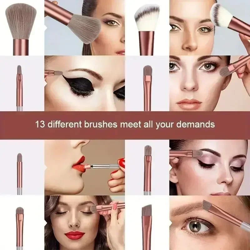 13–16 Pcs Professional Makeup Brush Set – Soft Nylon Foundation & Eyeshadow Blending Tools