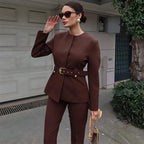 Power Suit Refined – Minimalist Two-Piece Blazer & Pants Set
