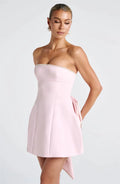 Pearl Strapless Mini Dress – Sexy Backless Bow Club Dress for Women