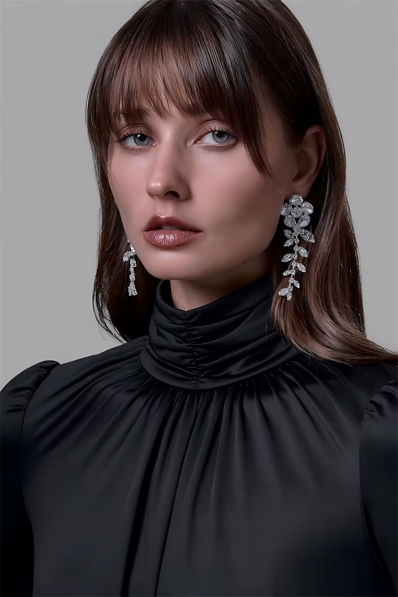 Premium Turtleneck Backless Split Maxi Dress