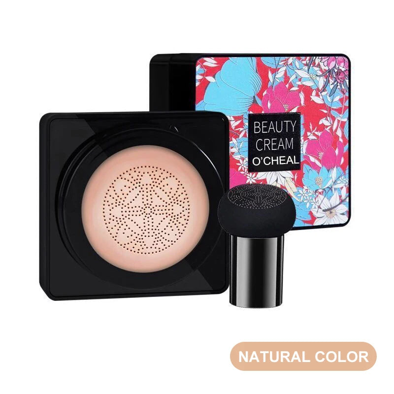OCHEAL Mushroom Head BB Cream – Concealer Cushion Foundation with Puff | Waterproof, Brightening & Long-Lasting | 20g