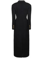 Victoria Structured Gold-Button Maxi Coat