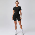 Contour Fit Yoga Romper -Black