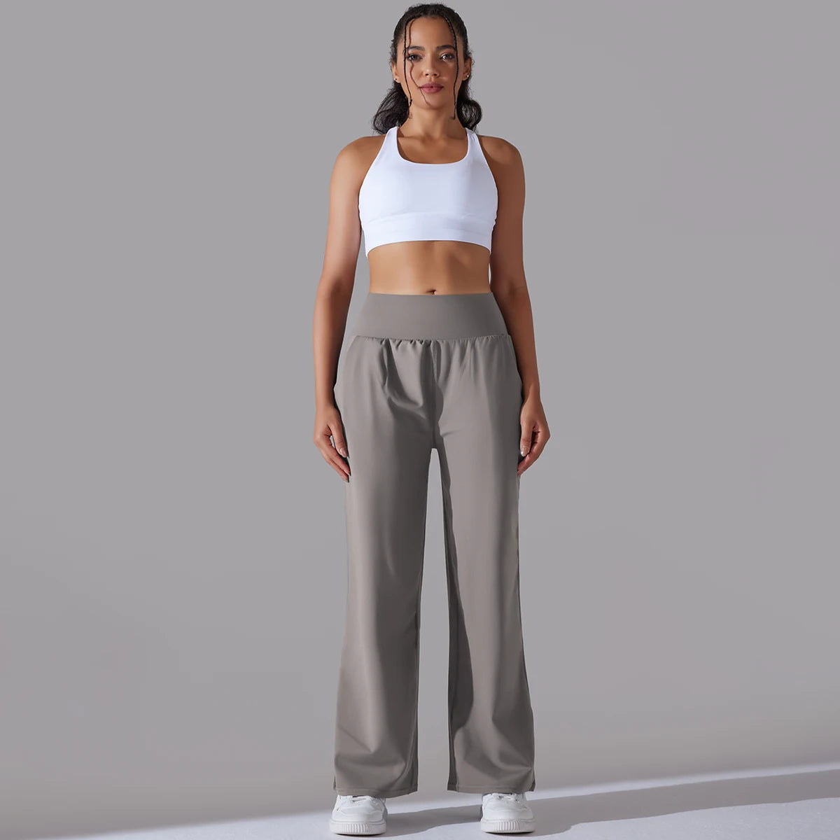 FlexDrift High-Waist Lounge Pants – Buttery Soft Wide-Leg Fit in Cocoa