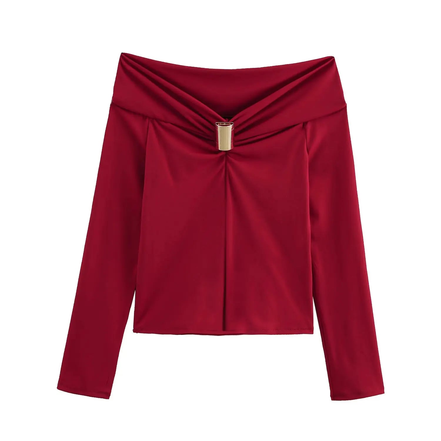 Retro top s odhalenými rameny a sponou – Elegantní a sexy střih
