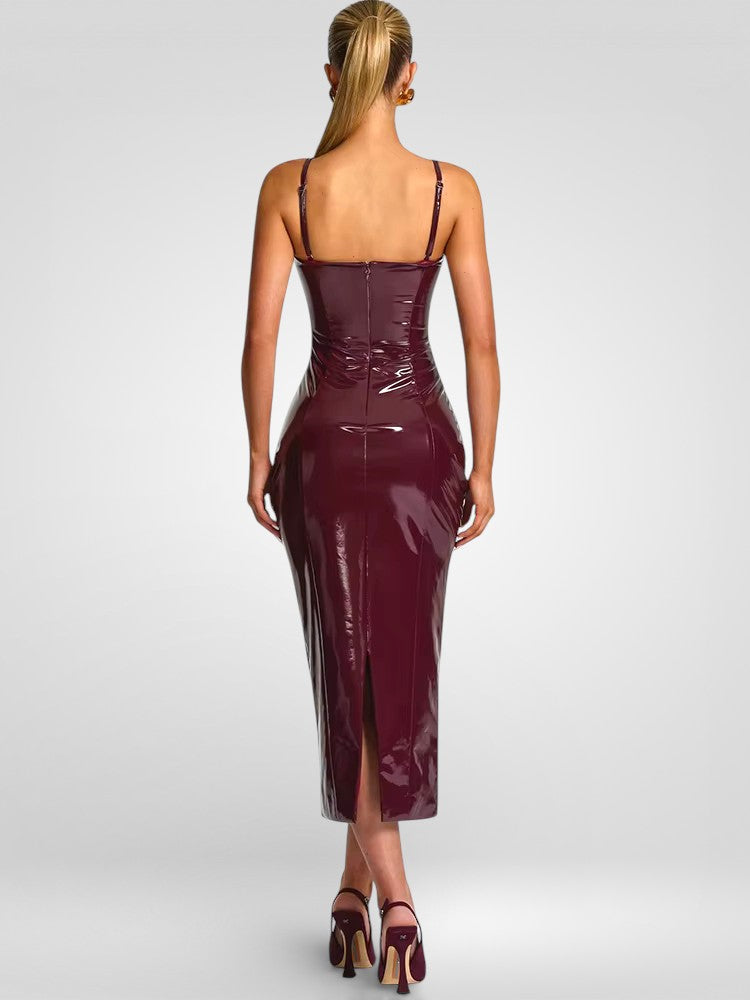 Backless Spaghetti Strap Bodycon Maxi Dress