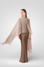 Satin-Maxikleid mit One-Shoulder-Ausschnitt und offenem Rücken