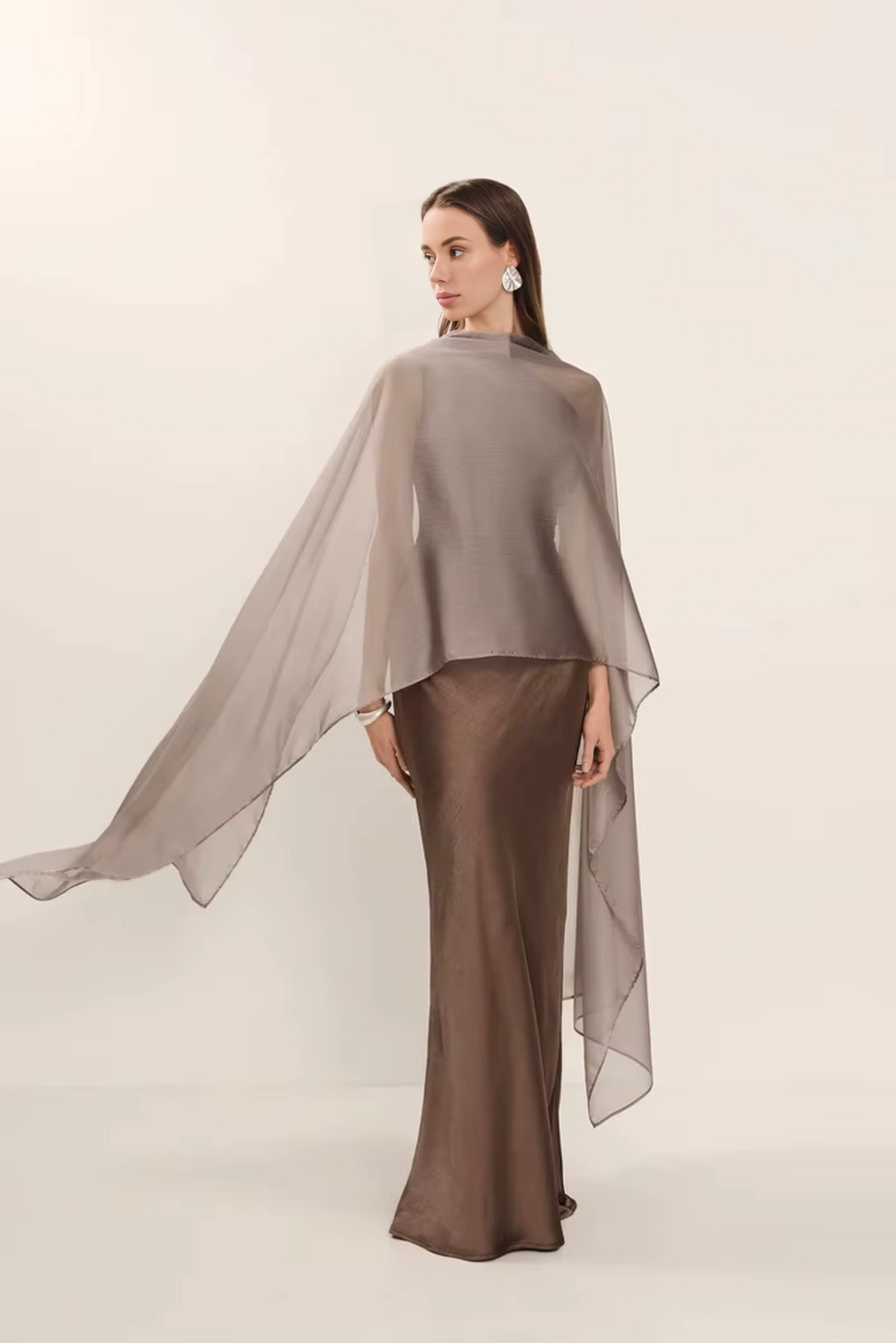 Satin One-Shoulder Backless Maxi Dress