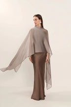 Satin One Shoulder Patchwork Maxi Dress - Sleeveless Backless Slim Club Evening Outfit