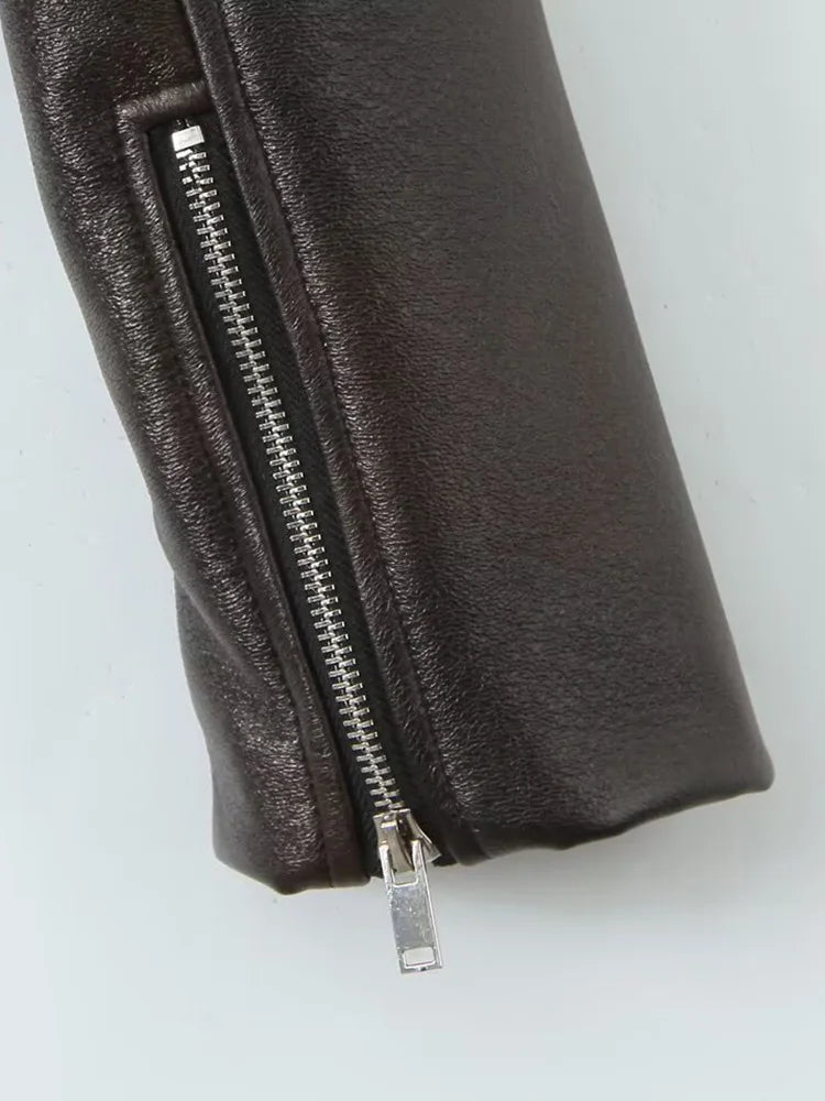 Light Faux Leather Biker Jacket