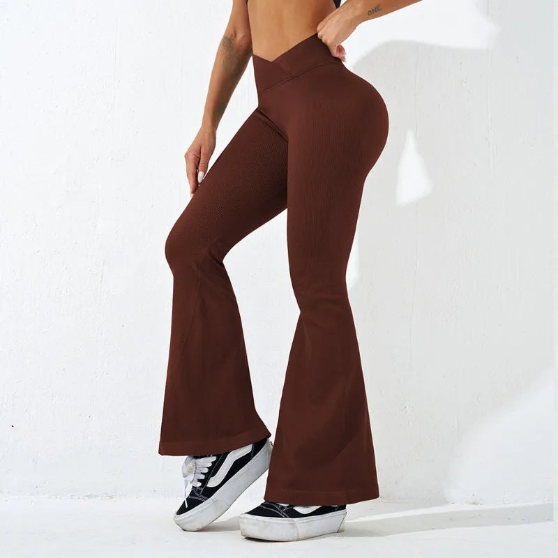 Nahtlose High-Waist Booty Lift Strick-Leggings – Knöchellange Sportbekleidung 