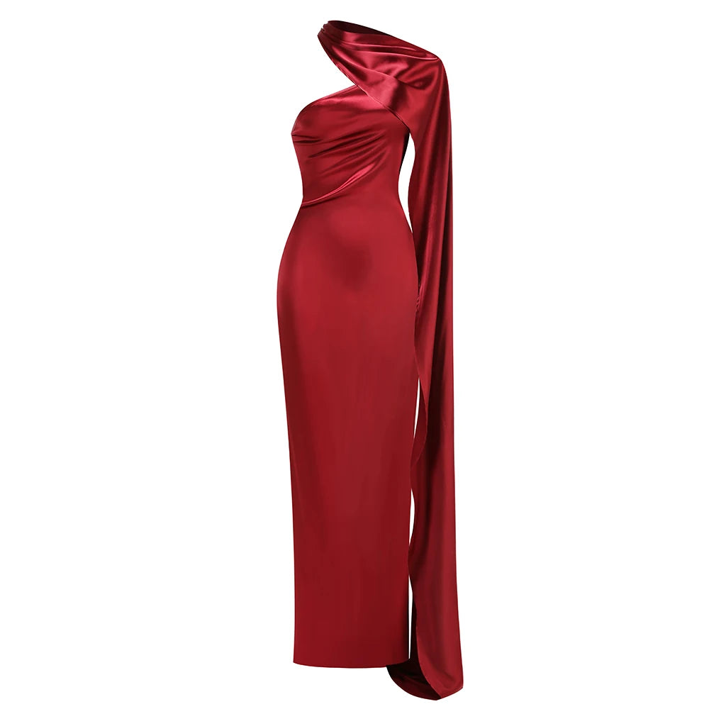 Sofia Burgundrotes Maxikleid