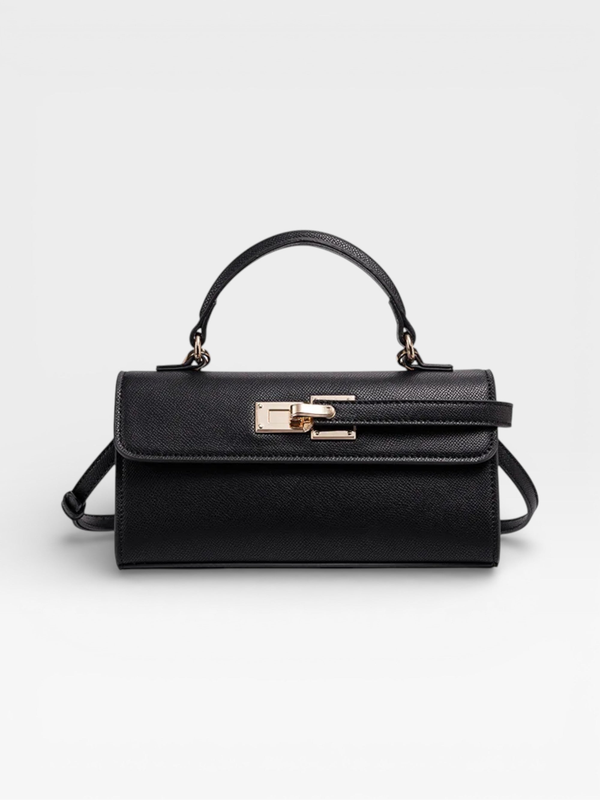 Luxury Lock-Closure Shoulder Bag – High-End Minimalist Design