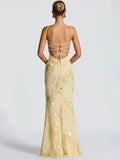 Spaghetti Strap Print Maxi Dress – Sexy Backless Bodycon Club Gown for Women